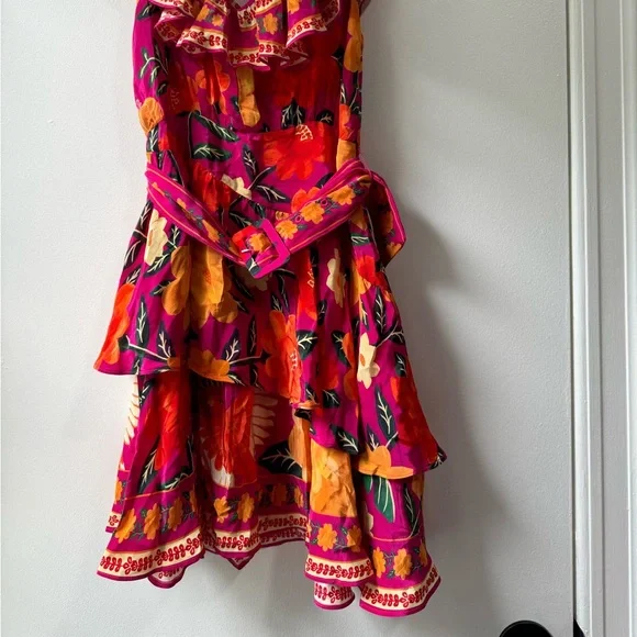 Farm Rio Pink Flowers Tapestry Mini Dress Size XS - Picture 7 of 15